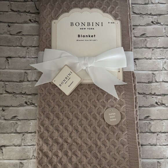 Bonbini New York Tan Baby Blanket 0-6mo Size 38” X 28” NWT - Picture 1 of 4
